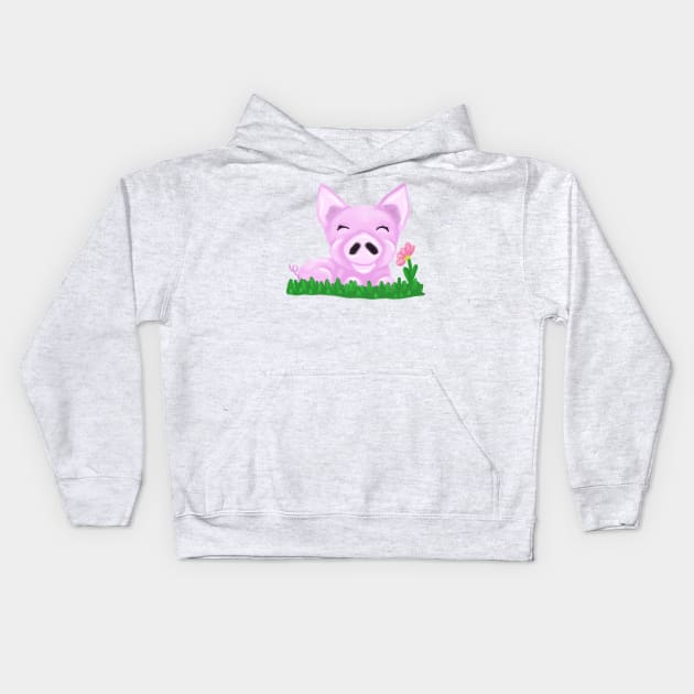 Cute piggy Kids Hoodie by Antiope